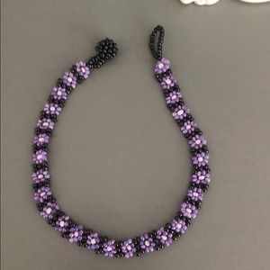 Daisy seed bead ankle bracelet